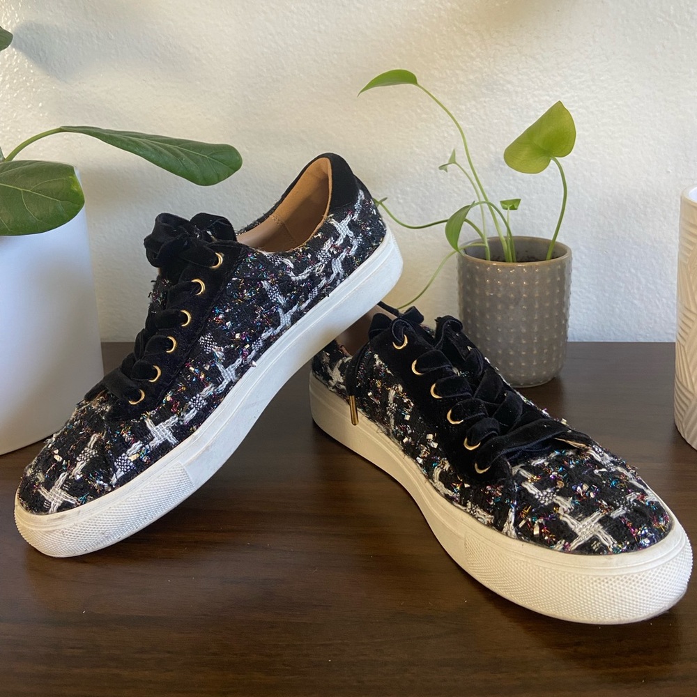 Stylish Black and White and Confetti colored Women's Sneakers